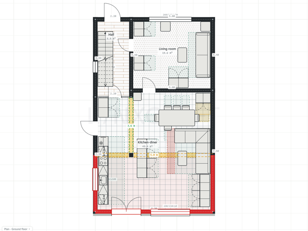 Floor plan after the renovation